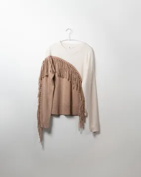 SOH Color Block Fringe Pullover Pristine