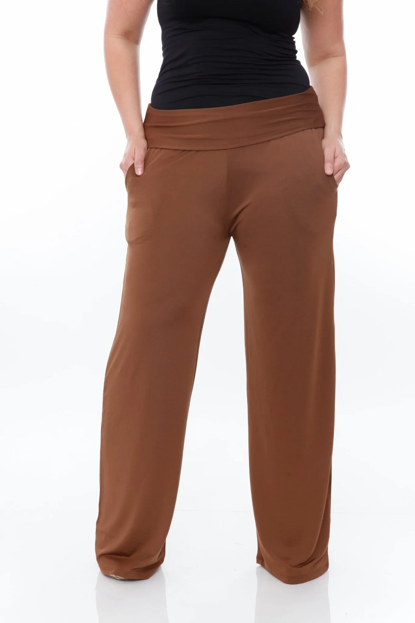 Solid Palazzo Pants - Plus