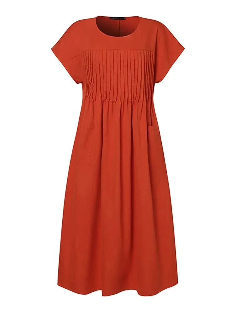 Summer A-Line Midi Dress for Casual Events