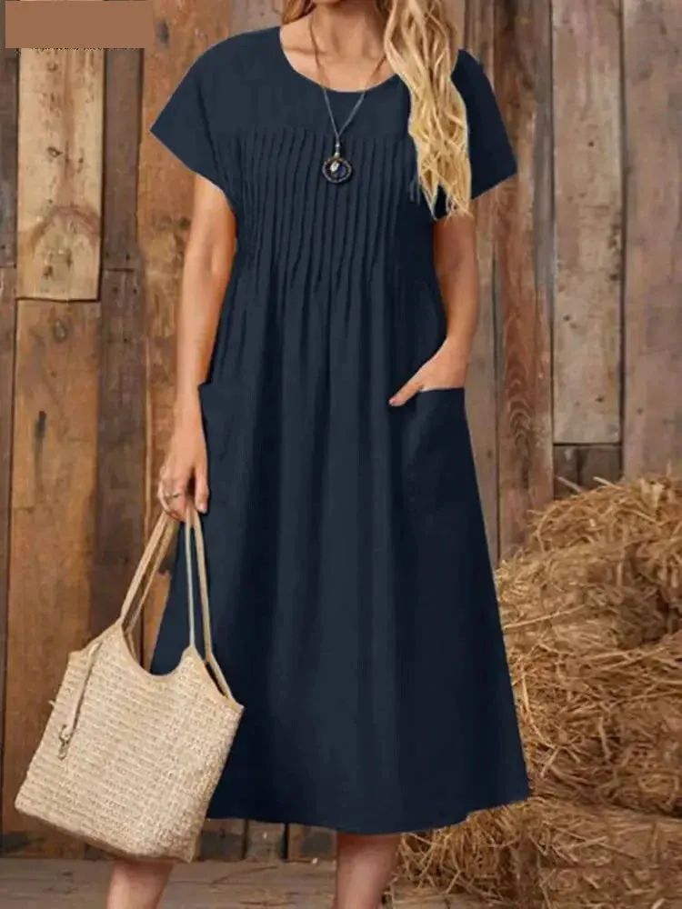 Summer A-Line Midi Dress for Casual Events