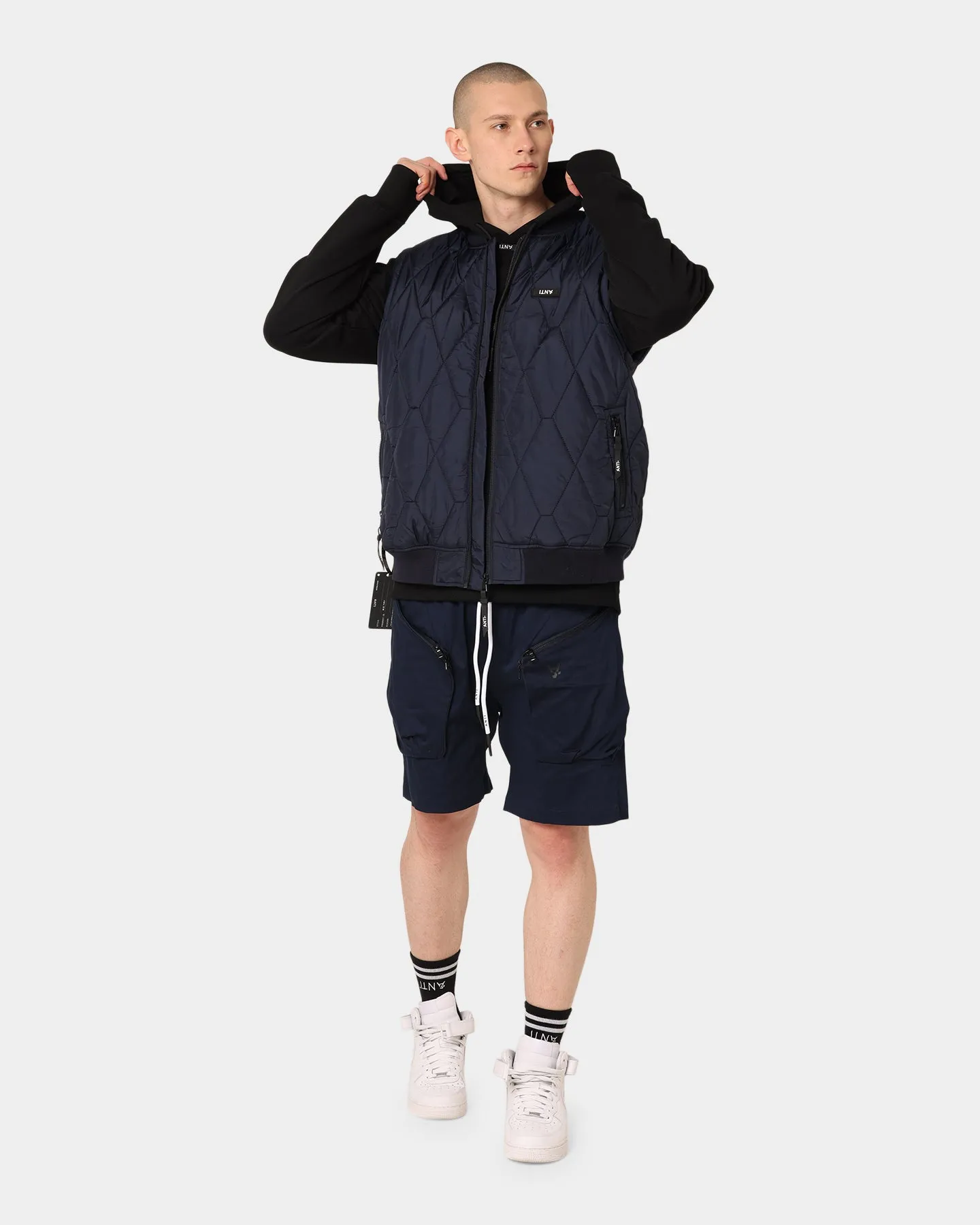 The Anti Order Neo Military Cargo Shorts Dark Navy