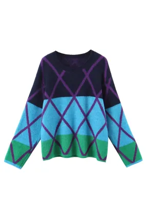 'Victoria' Multicolor Knitted Pullover Sweater