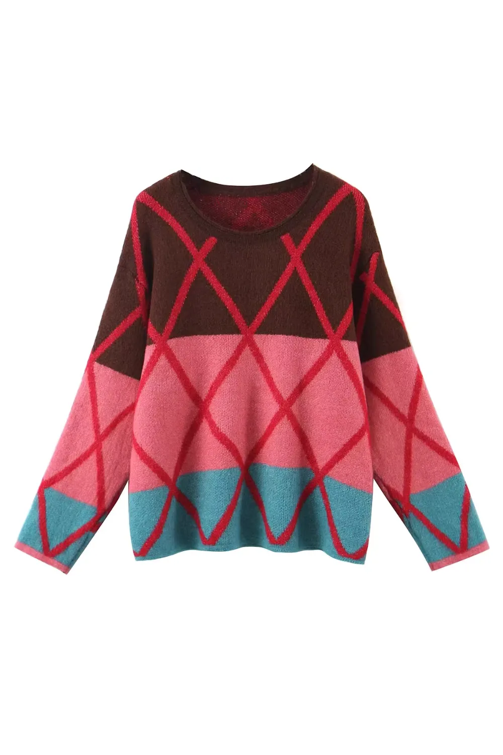 'Victoria' Multicolor Knitted Pullover Sweater