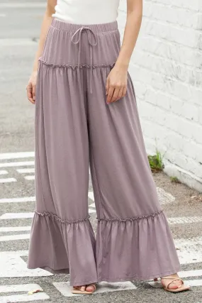 Wide Legged Ruffle Pants