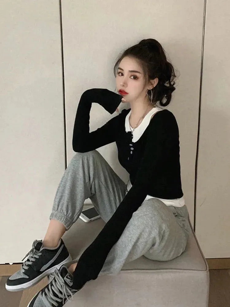 Women's Sexy Coat Style Long Sleeve Tee