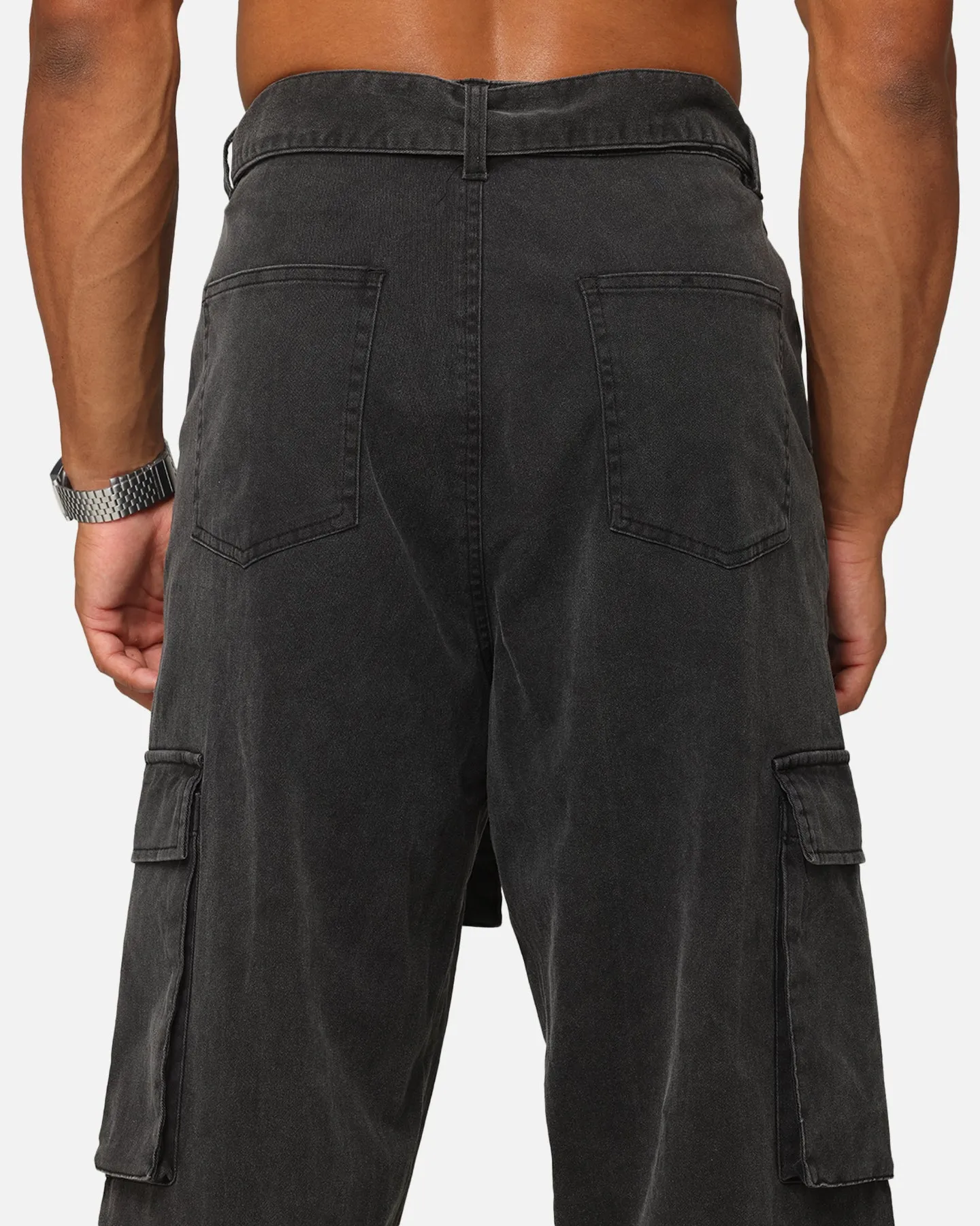 XXIII Tie Up Cargo Pants Washed Black