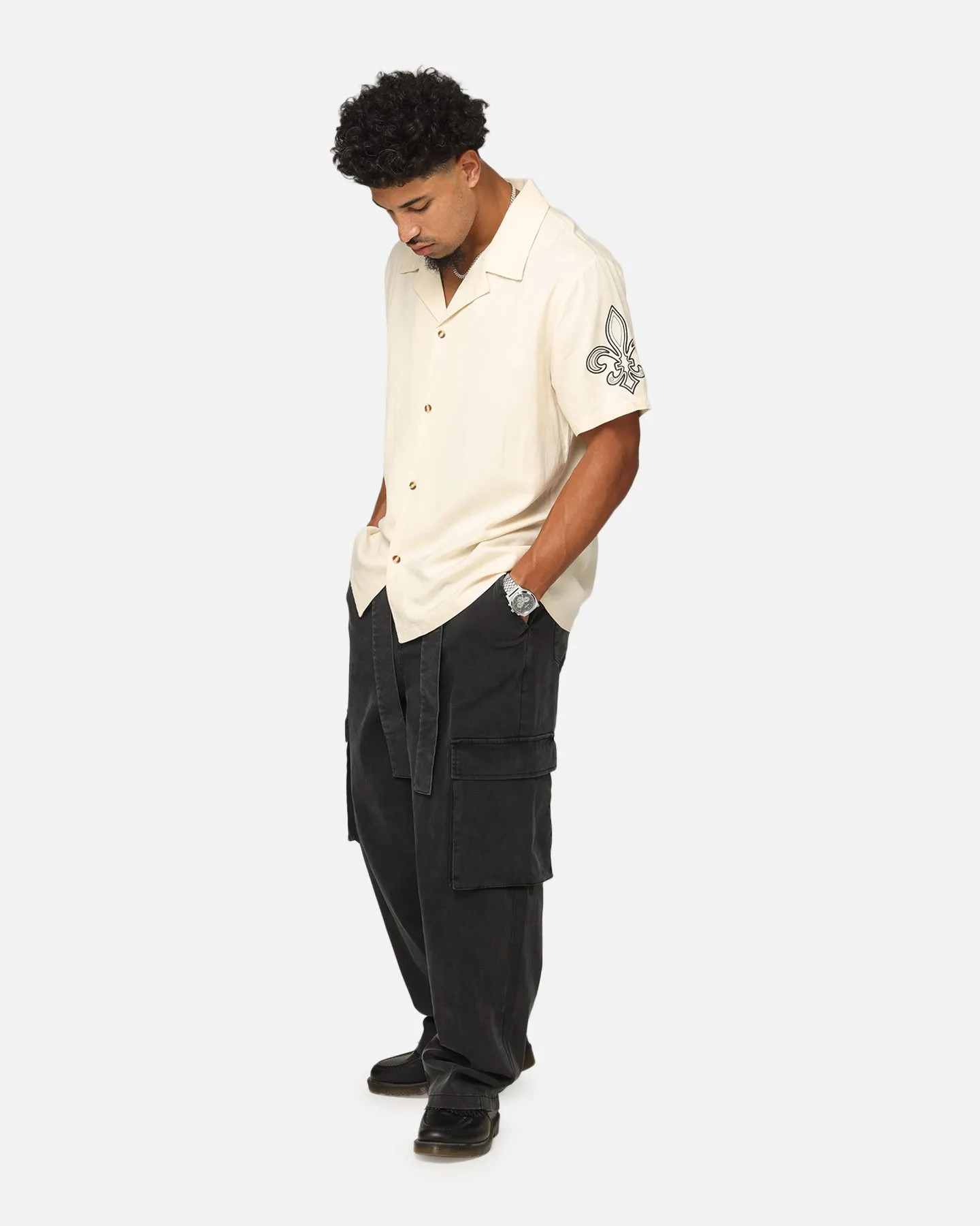 XXIII Tie Up Cargo Pants Washed Black